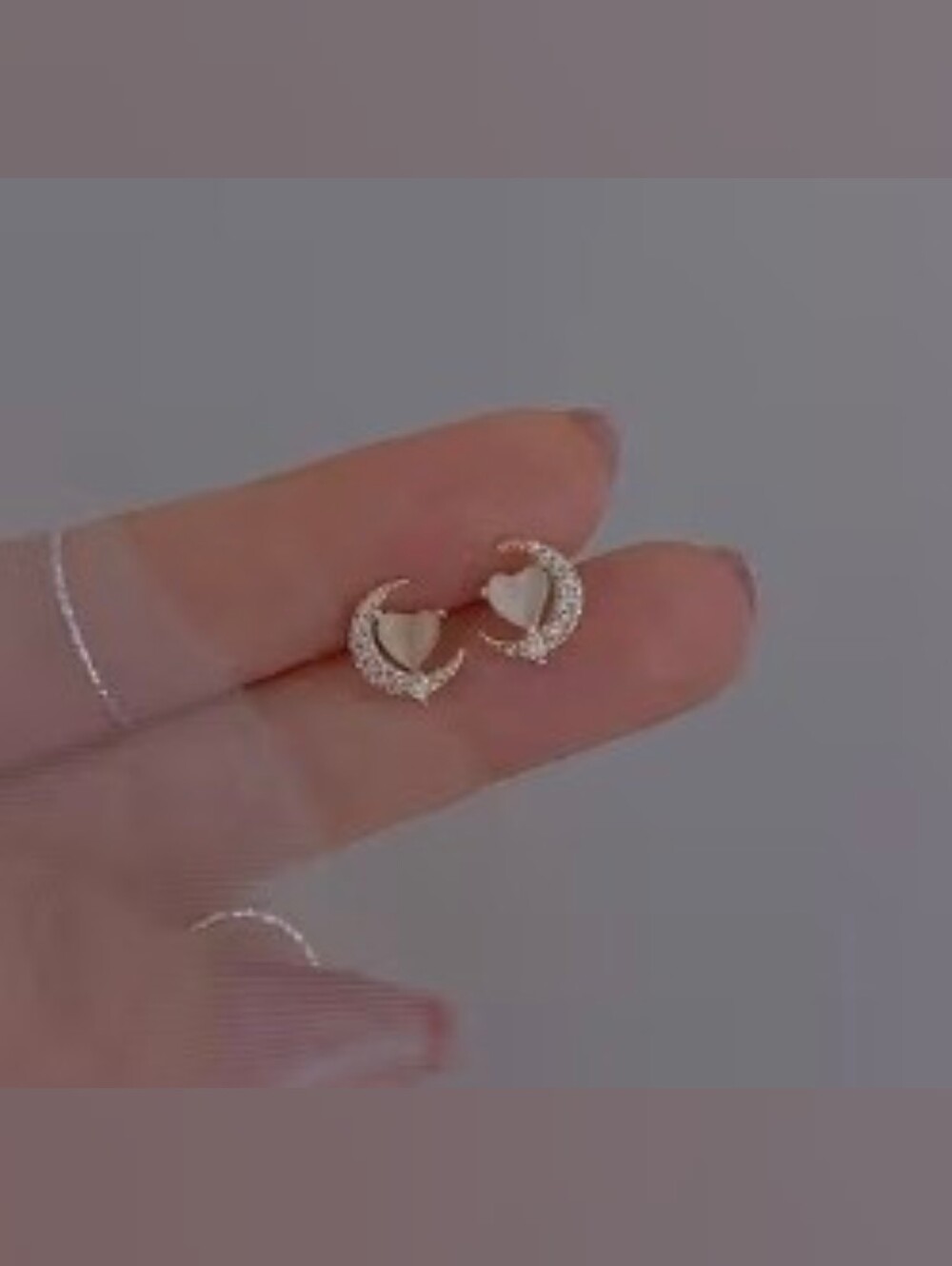 $8 Each Or Bundle 5/$20 Heart & Crescent Stud Earrings